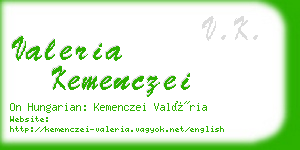 valeria kemenczei business card